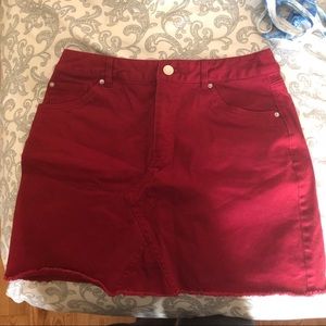 super cute high waisted red skirt